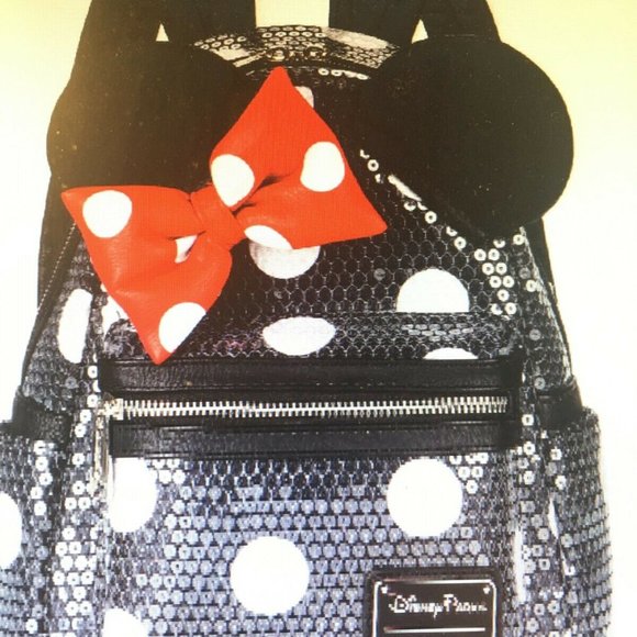 Disney & Loungefly Minnie Mouse Sequined Dot Mini Backpack FACTORY SEALED main image 6